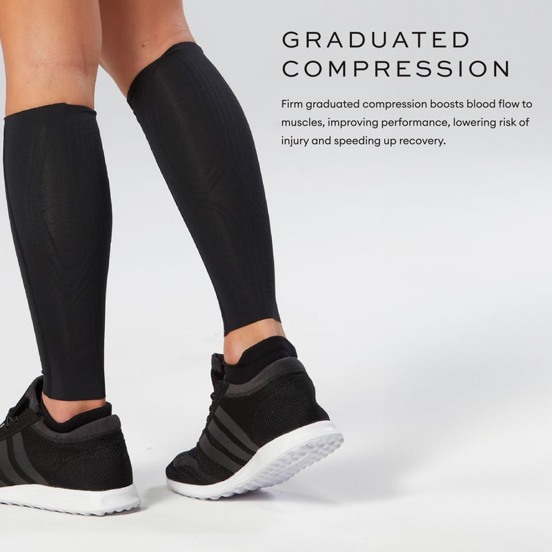 2XU Elite MCS Compression Calf Guards, Black/Nero, Small - Image 5